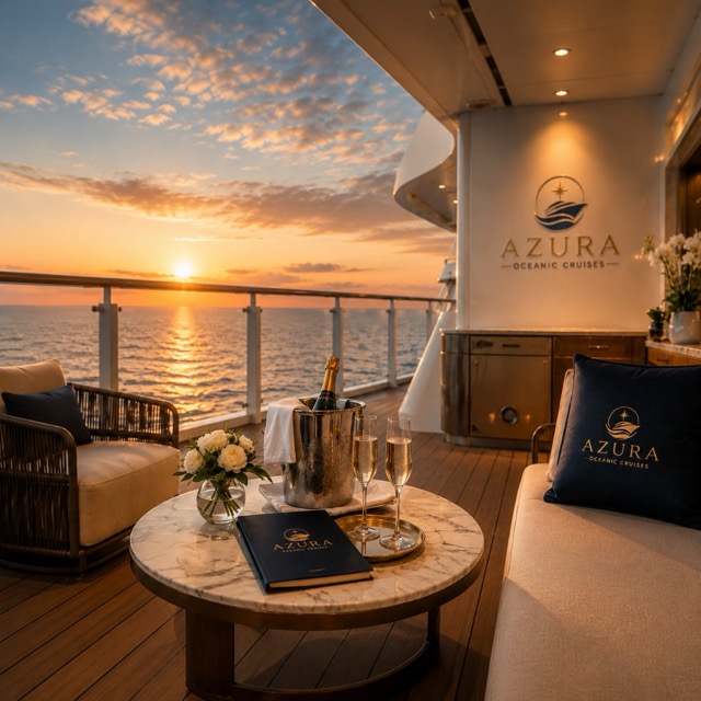 Azura private deck at sunset