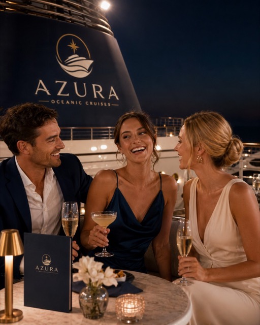 Azura guests enjoying cocktails onboard