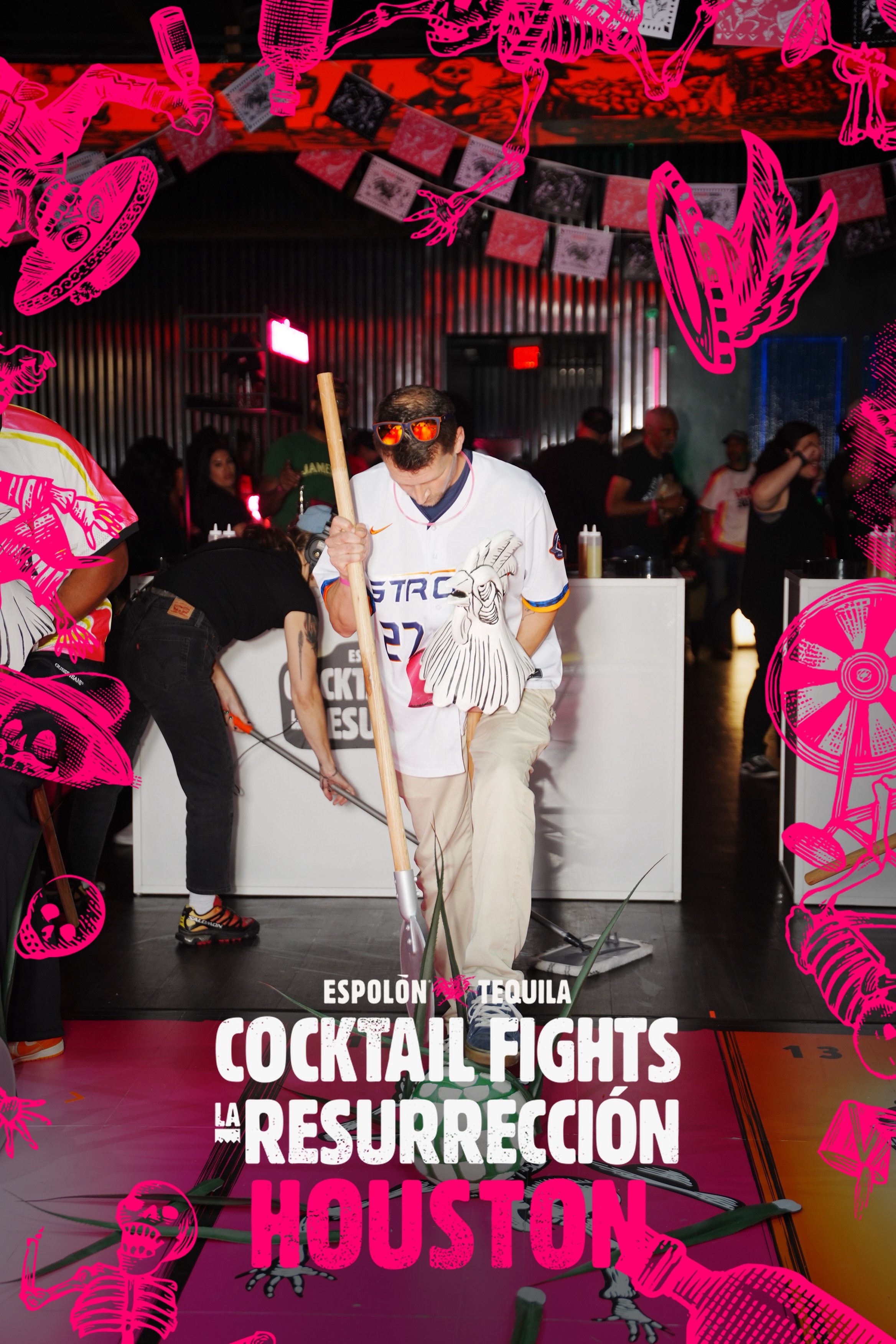 Guest playing a game at Espolon Cocktail Fights