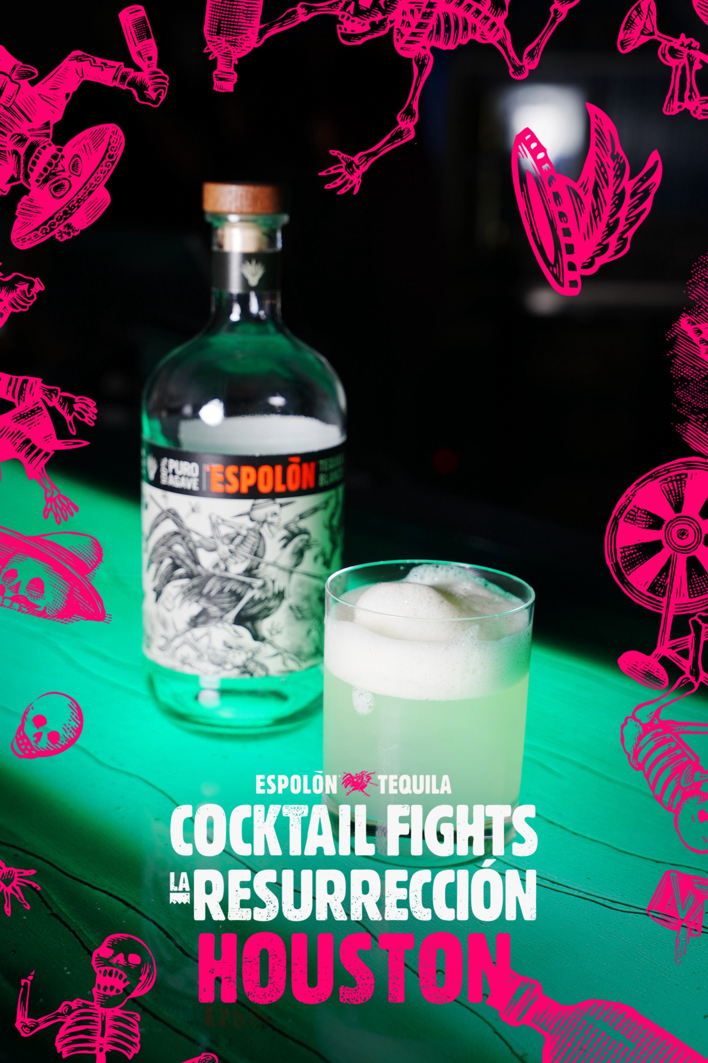 Espolon bottle and cocktail at Cocktail Fights