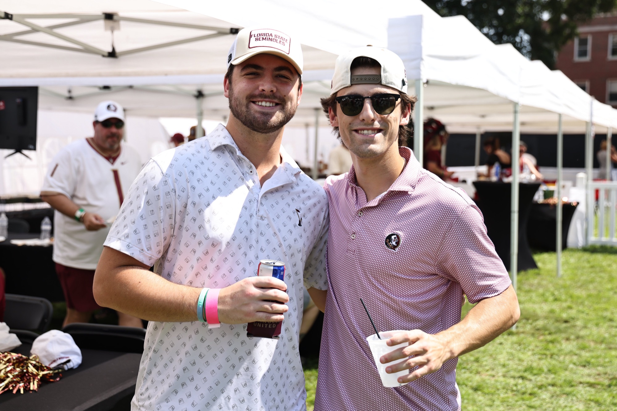 Guests at the tailgate on The Quad