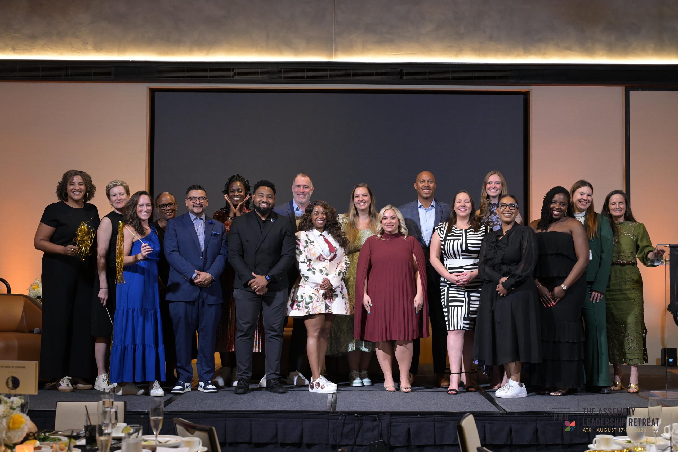 Example LinkedIn post with a group photo from the Medal of Leadership reception