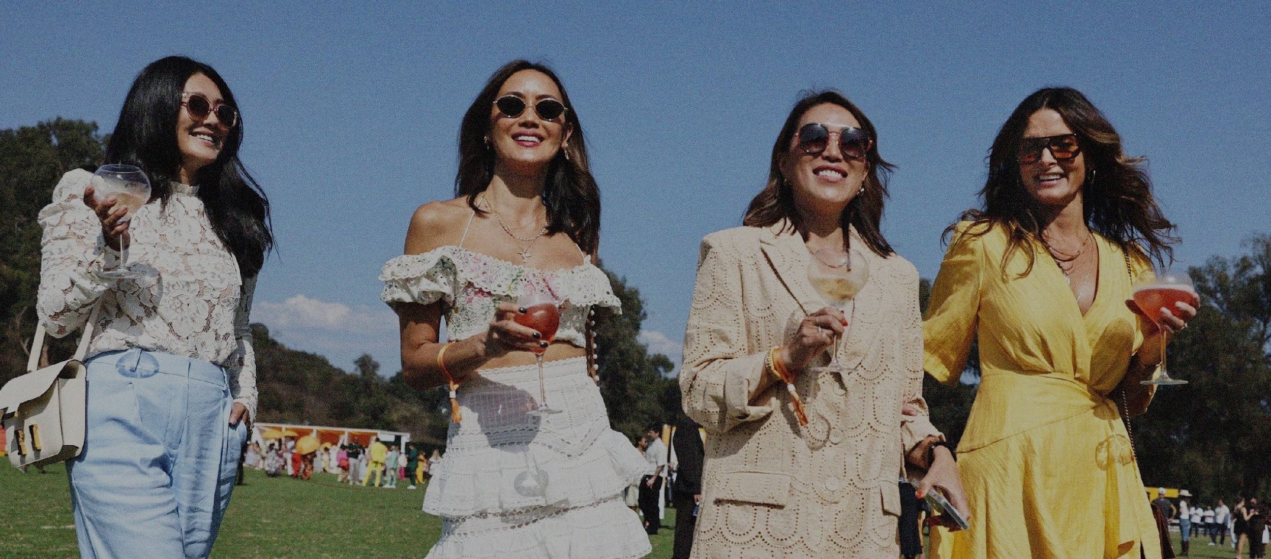 Veuve Clicquot guests on the polo field