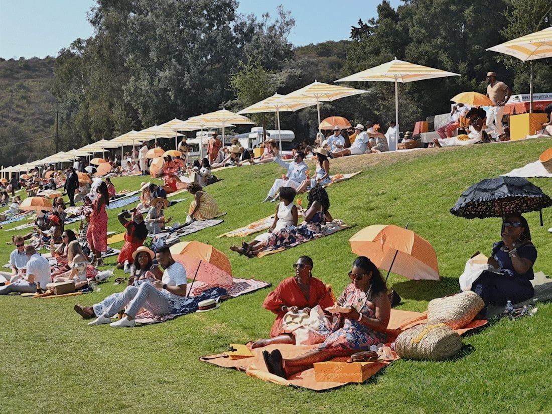 Guests seated across the Veuve Clicquot Polo Classic lawn
